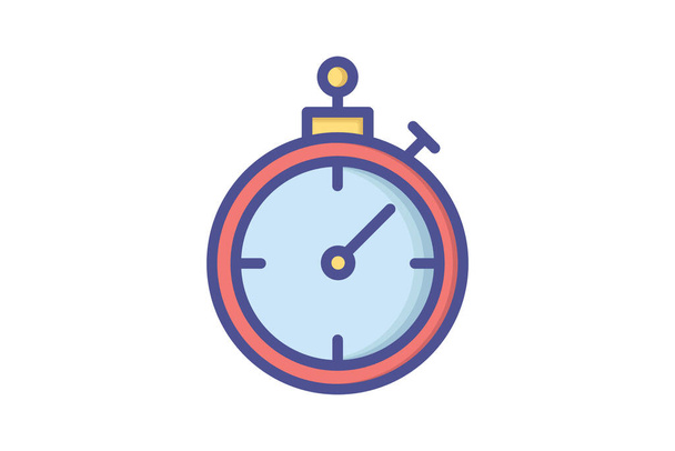 Stílusos gyűjtemény lapos ikon ábrázoló órák és idő - Vektor, kép