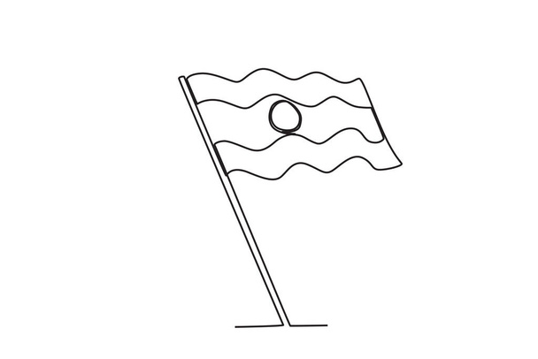 A concept of the Indian flag for independence day celebrations. India independence day one-line drawing - Вектор,изображение