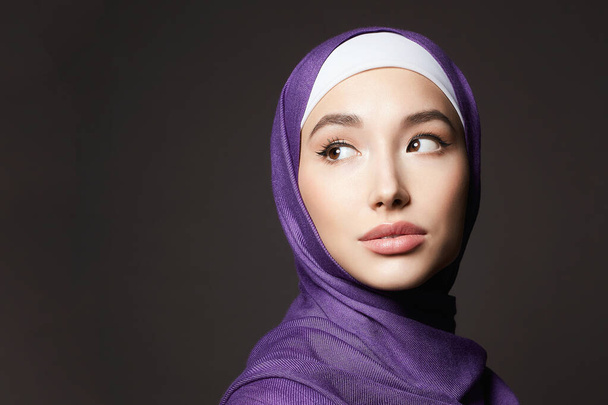 beautiful islamic young woman. beauty girl in hijab. fashion oriental style model. Asian - Fotó, kép