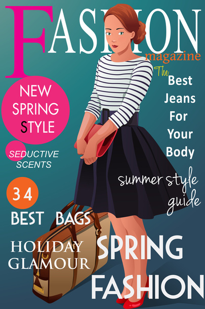 Fashion magazine cover - Vector, Image
