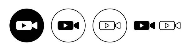 Video icon set for web and mobile app. video camera sign and symbol. movie sign. cinema - Vector, Image
