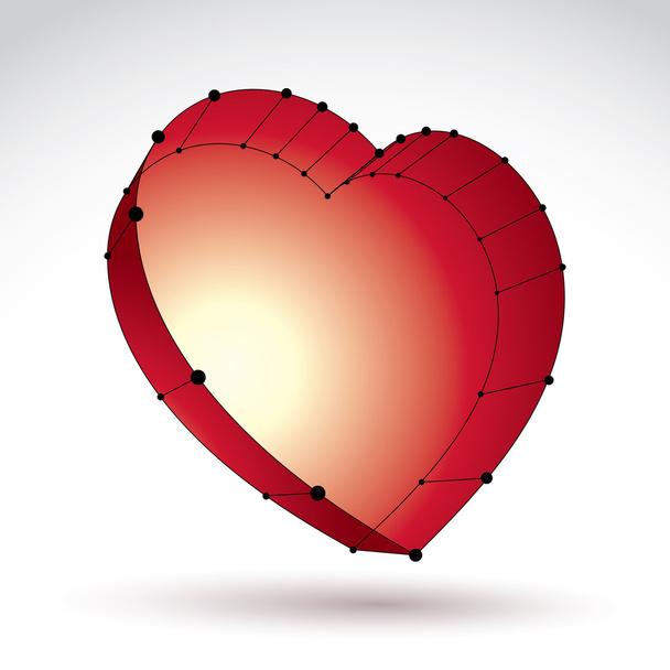 Red love heart sign - Вектор,изображение