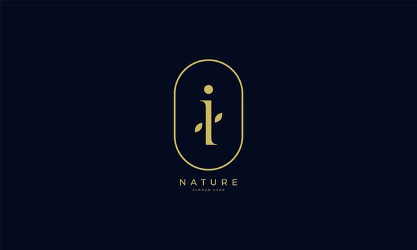 Latter i icon natural and organic logo modern design. Natural logo for branding, corporate identity and business card.Web - Vector, afbeelding
