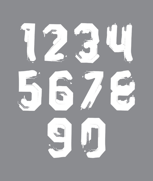 Stroked white numbers set - Vektör, Görsel
