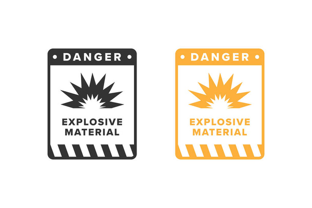 Explosive icon sign design vector, explosives hazard warning icon board - Vector, Image
