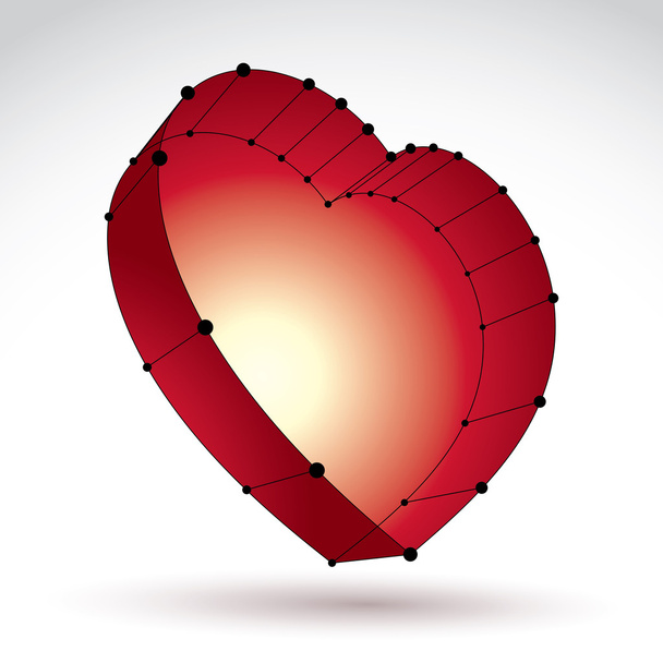 Red love heart sign - Vektor, Bild