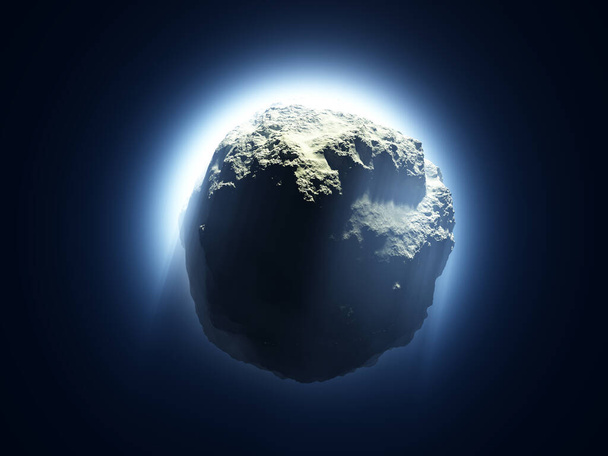Asteroidi sinkoaa avaruudessa - Valokuva, kuva
