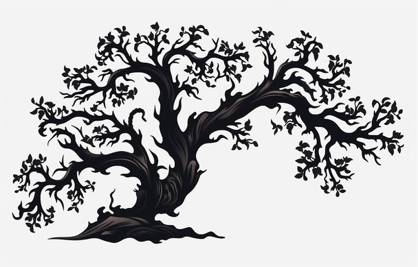 Белый фон, черный элемент, растения, цветы, деревья, листья, SVG - Фото, изображение