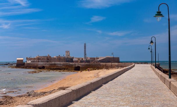 Fort Saint Sebastian on the island on a sunny day. Cadiz. Andalusia. Spain. - Photo, Image