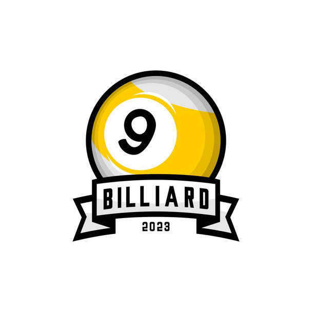 白い背景にビリヤードボールのロゴのベクターイラスト - ベクター画像