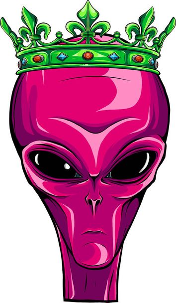 king alien mascotte logo ontwerp - Vector, afbeelding
