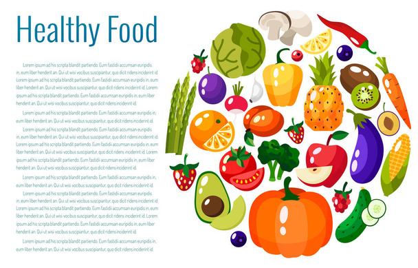 Organic farm illustration. Healthy lifestyle vector design elements.  - Foto, Imagem