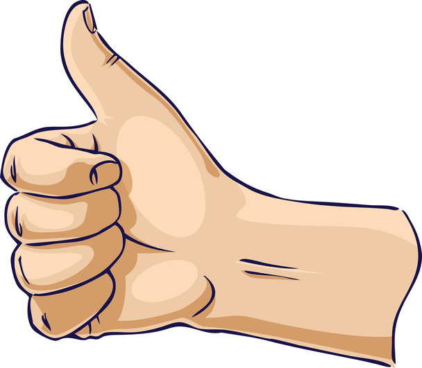 Hands showing thumb up from side - Vector, Image