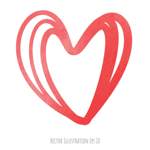 heart shape icon. watercolor style.  - Vektör, Görsel