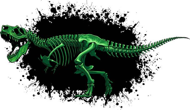 Tyrannosaurus Rex T-Rex Skelett, Farbvektorillustration - Vektor, Bild