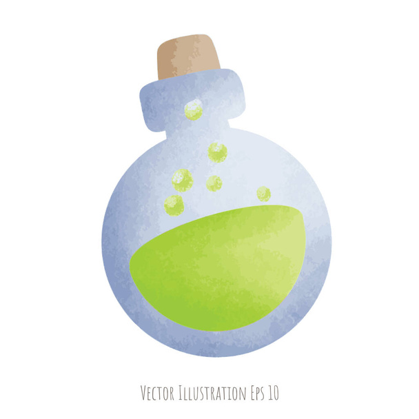 bottiglia di spray acquerello verde vettoriale  - Vettoriali, immagini