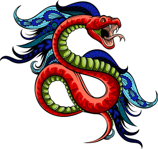 ілюстрація вейперської змії з мандали
. - Вектор, зображення