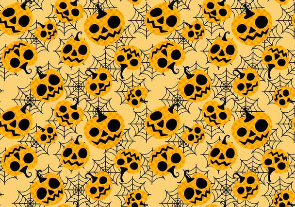 Halloween seamless pumpkins pattern for fabrics and wrapping paper and clothes print and notebooks and accessories and party. High quality illustration - Fotó, kép