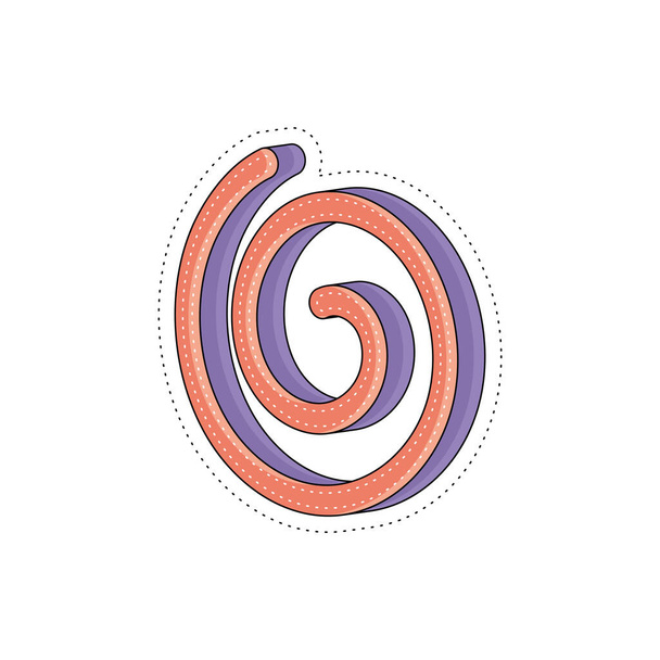 Isolated colored groovy spiral symbol sticker icon Vector illustration - Vector, Imagen