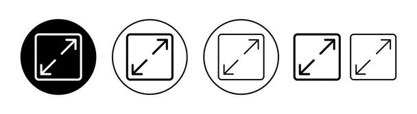 Fullscreen Icon set for web and mobile app. Expand to full screen sign and symbol. Arrows symbol - Vector, Image