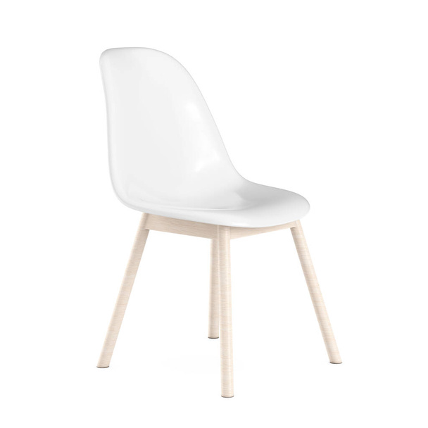 Modern White Plastic Chair on a white background.  3d Rendering  - Zdjęcie, obraz