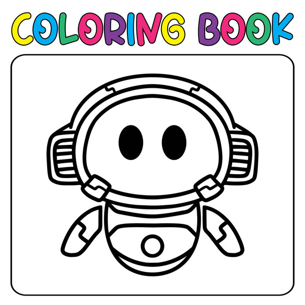 Vector cute robot for children's coloring page vector icon illustration - Вектор,изображение