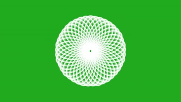 Animierte weiße Blume Rotationseffekt mit grünem Hintergrund - Filmmaterial, Video
