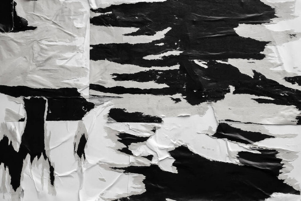 Vieux grunge déchiré déchiré papier noir affiche surface texture fond - Photo, image