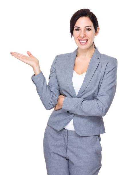 Caucasian businesswoman in gray suit - Photo, image