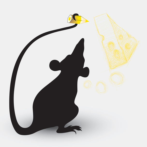 MOUSE drawing a cheese - Vector, Image