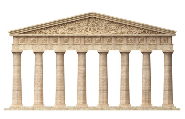 3d illustration. Colonnade of the facade of the ancient Greek Acropolis of Athens - Foto, Imagem