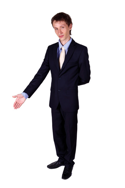 Business man gesturing in studio - Фото, изображение