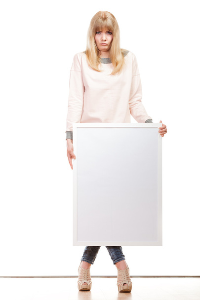 Woman holding  board - Foto, imagen