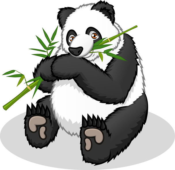 High Quality Giant Panda Vector Cartoon Illustration - Vektör, Görsel