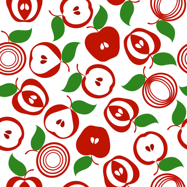 Vector illustration of an apple seamless background - Vector, Image