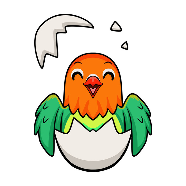 Vektorová ilustrace roztomilé housle láska pták kreslený uvnitř z vejce - Vektor, obrázek