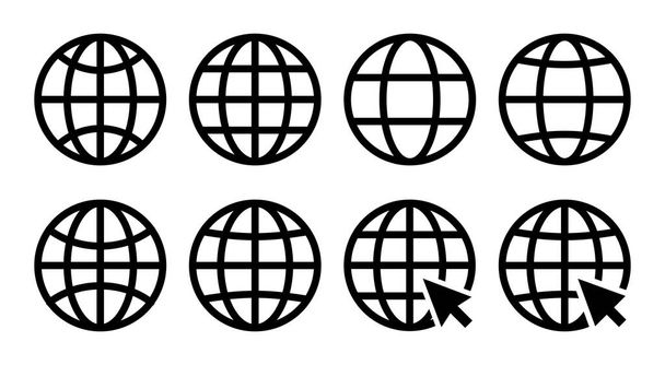 Web icon set illustration. go to web sign and symbol. web click icon. Global search icon - Vector, Image