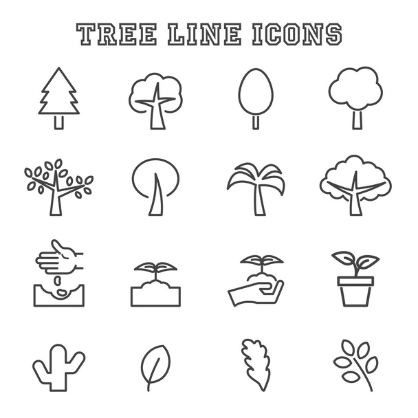 iconos de línea de árbol
 - Vector, imagen