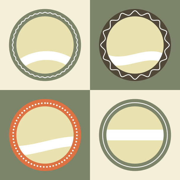 Set di illustrazioni vettoriali astratte a forma di cerchio vintage - Vettoriali, immagini