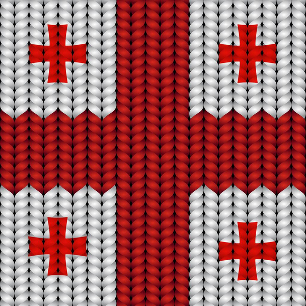 Σημαία Γεωργίας επί πλεκτού σχοινιού. - Διάνυσμα, εικόνα