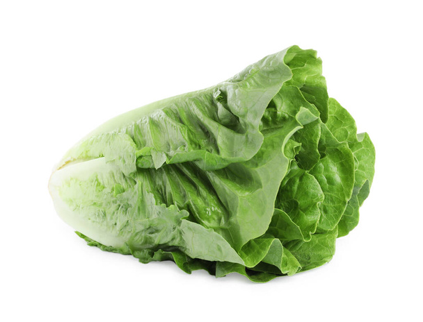 Fresh green romaine lettuce isolated on white - Photo, image