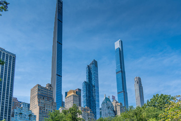 Skyscrapers on the perimeter of Central Park in New York City - Zdjęcie, obraz