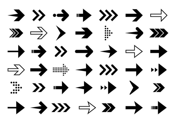 Flecha icono colección conjunto de vectores. Símbolo de flechas en diferentes estilos. Concepto Clipart - Vector, Imagen