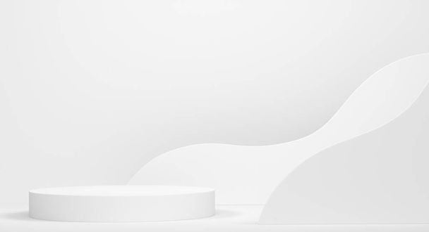 Abstract scene or podium for product showcase on monochrome background. 3d render of scene for product presentation or showing cosmetic product on stage, pedestal or platform - Zdjęcie, obraz