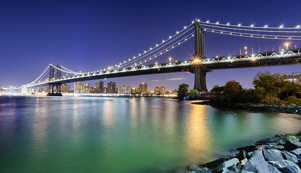 ニューヨーク マンハッタン橋 - 写真・画像