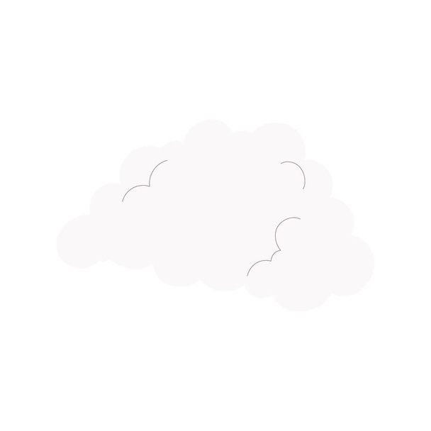 Isolated white cloud sketch icon Vector illustration - Vektor, kép