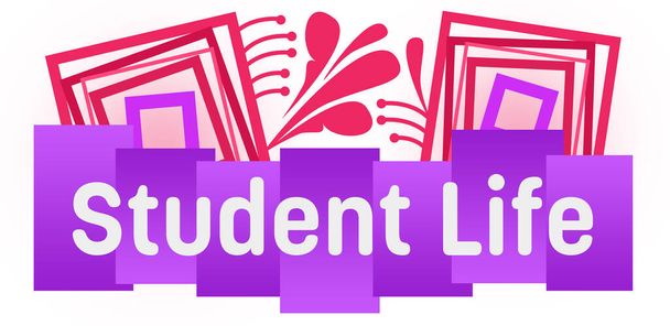 Student life text written over pink purple background. - Photo, Image