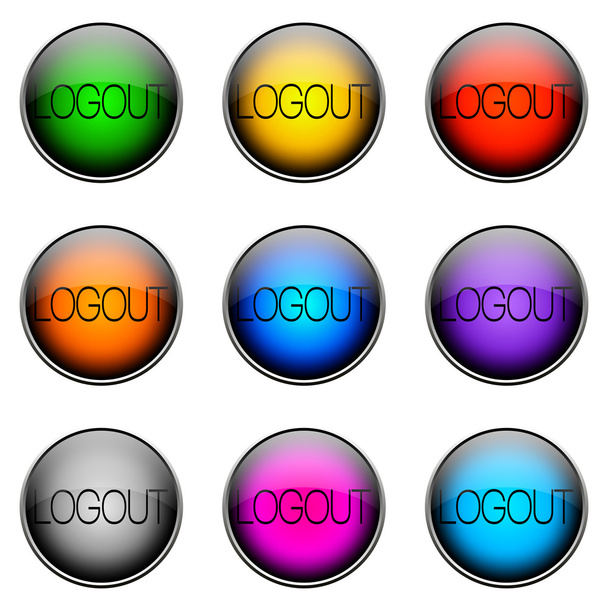 Knop kleur Logout - Foto, afbeelding
