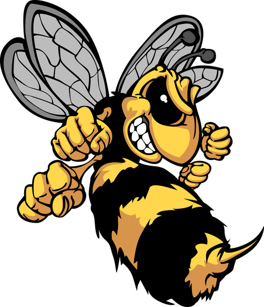 Méh Hornet rajzfilm vektor kép - Vektor, kép
