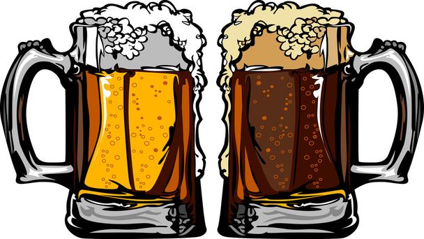 Beer or Root Beer Mugs Vector Images - Vector, Image